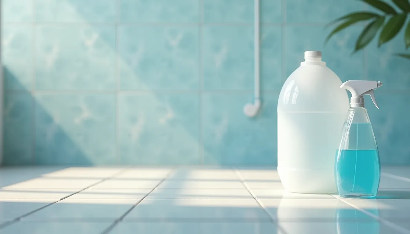 Água sanitária e cloro de piscina lado a lado