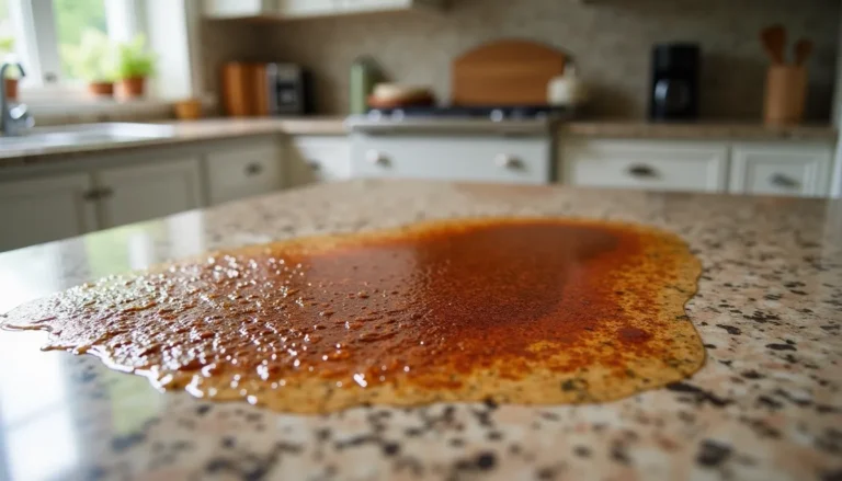 Mancha de café em bancada de granito