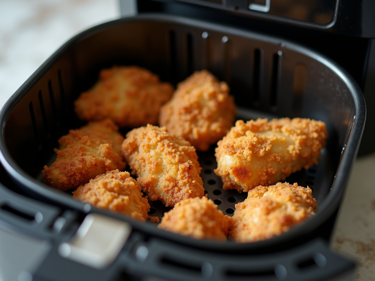 Frango crocante preparado na air fryer