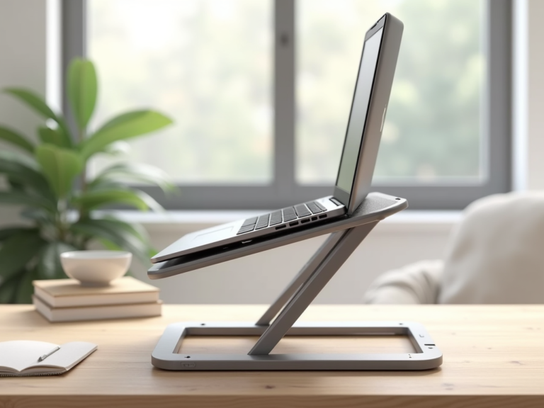 Suporte para notebook de alumínio dobrável em mesa