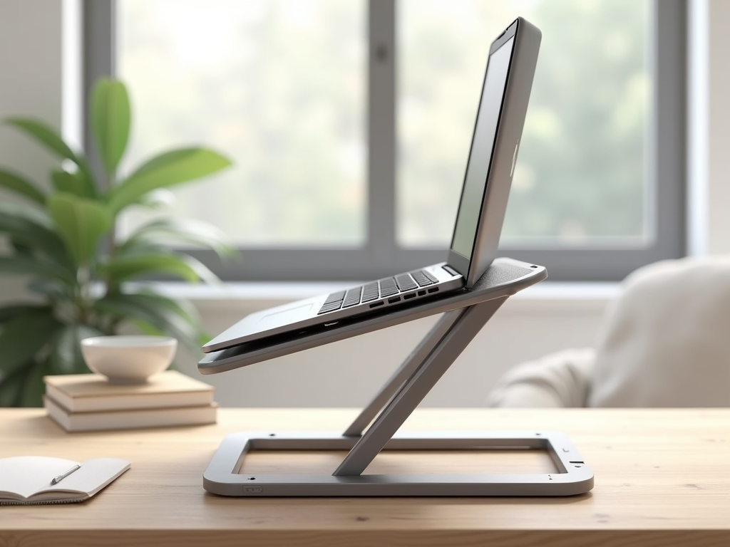 Suporte para notebook de alumínio dobrável em mesa
